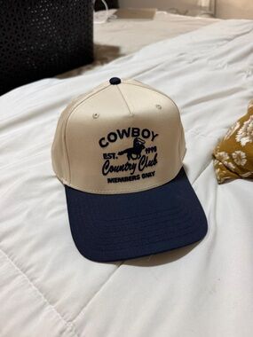 bohme Two-Tone Cowboy Country Club Baseball Cap in Cream and Navy